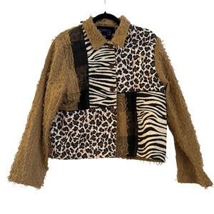 Life Style Size Large Mix Animal Print Tapestry Style Boho Retro Funky Blazer